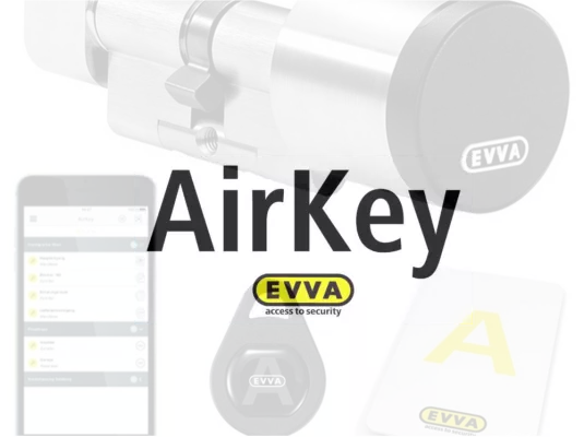 Das AirKey Schließsystem präsentiert sich in diesem Bild. Mit seiner modernen Ästhetik und innovativen Technologie ist es die ideale Lösung für sicheres und komfortables Zutrittsmanagement.