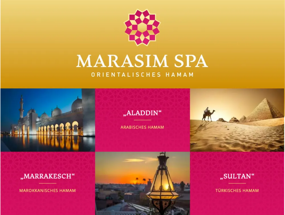 Wellness Angebote von Marasim Marasim Spa Orientalisches Hamam bietet verschiedene Hamam-Arten an.