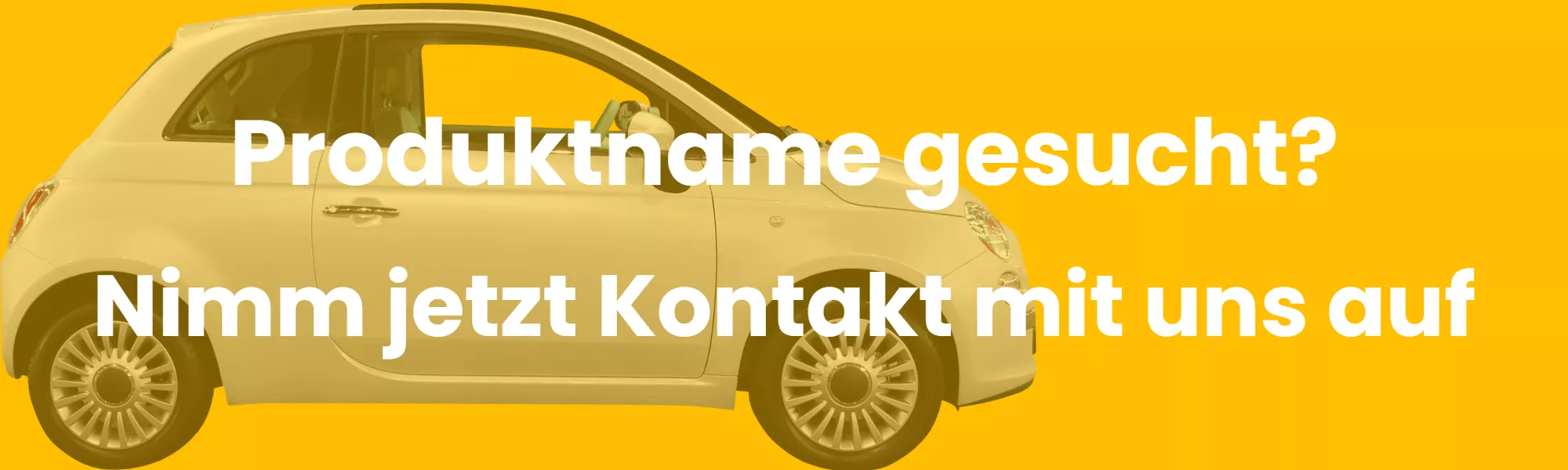 Banner mit einem Auto und der Headline 